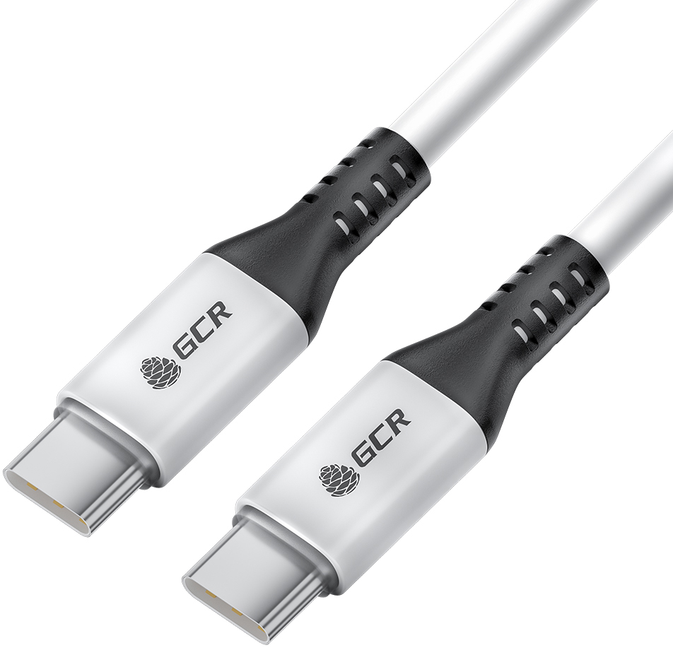 Кабель GCR GCR-53122, USB Type-C — Type-C, 1 м, 60 Вт, белый