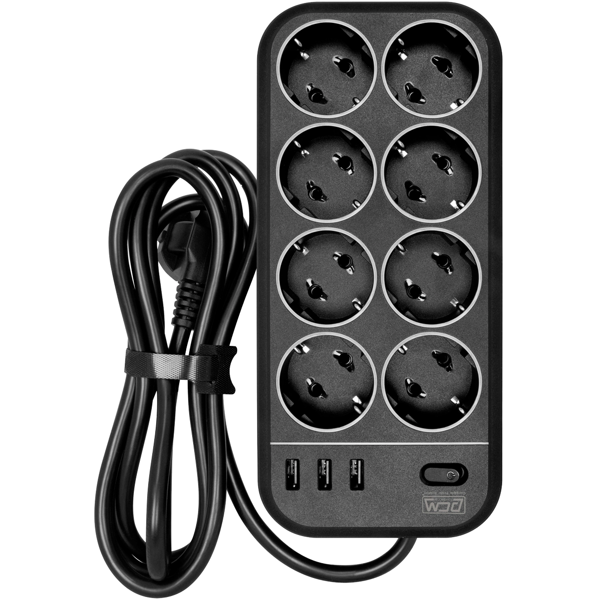 Сетевой фильтр Powercom SP-08 USB03AB 1.8M, 8 розеток, USB, 1.8м