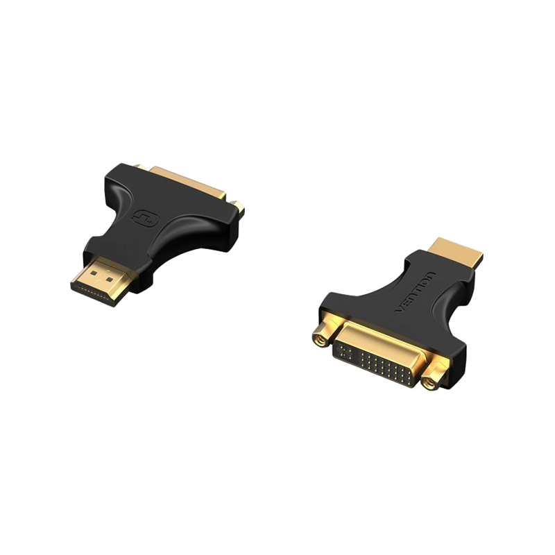 Адаптер Vention AIKB0, DVI-I 29F — HDMI 19M, двунаправленный, позолоченные контакты