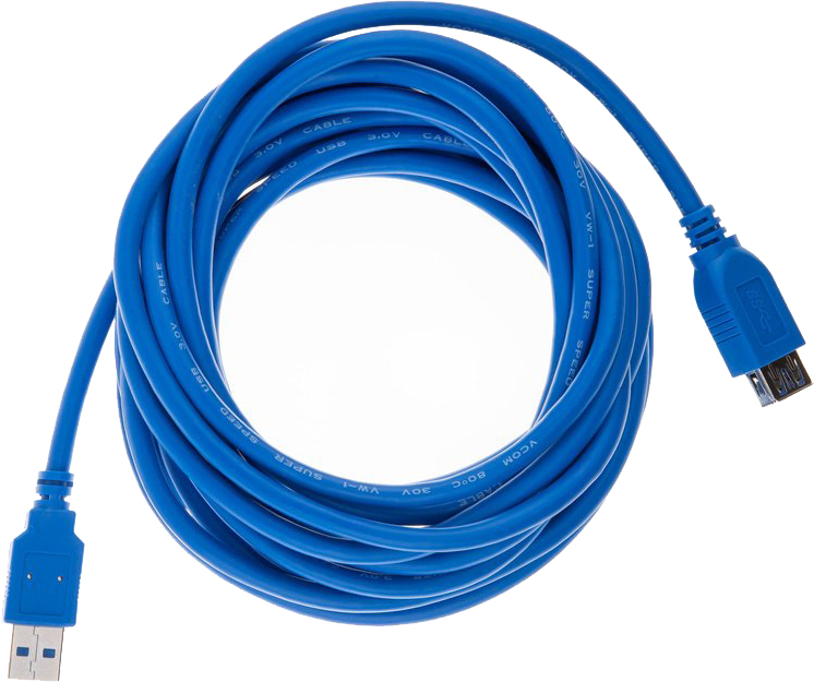Кабель VCOM VUS7065-5M, USB 3.0 Am-Af, удлинительный, 5 м, синий