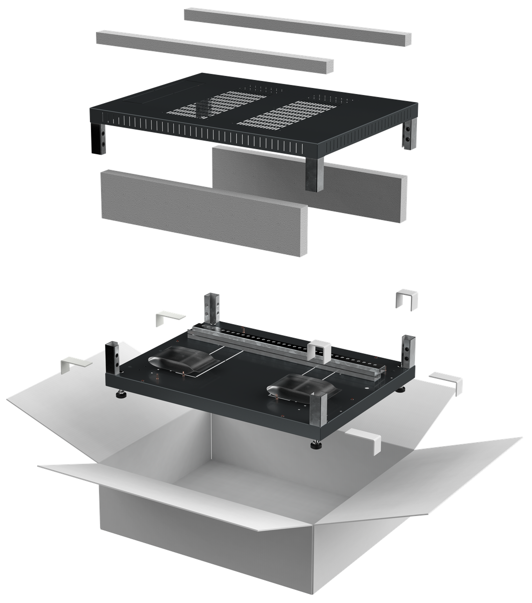 Комплект основание и крыша ITK LINEA E LE05-XXX68-X, 600×800мм, 18-47U, черный