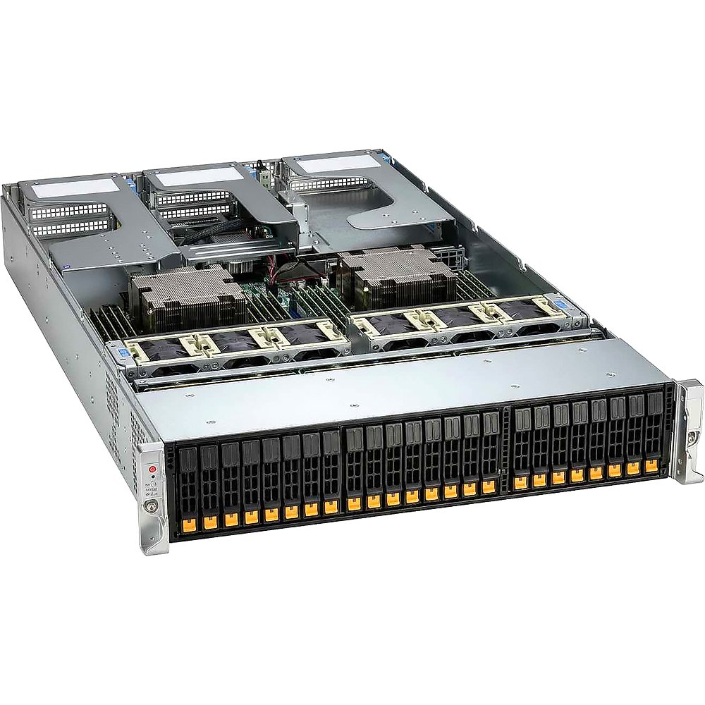 Серверная платформа SuperMicro AS-2126HS-TN, 2U, 2× AMD EPYC 9004/9005, 24× DDR5, 16× NVMe