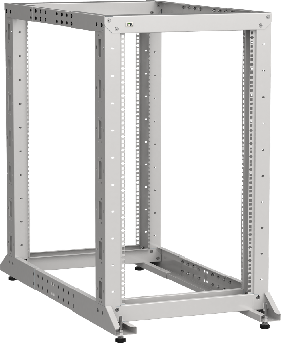 Стойка двухрамная ITK LF35-47U61-2GM, 19", 47U, 600×600-1000 мм, серая