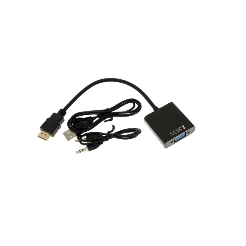 Адаптер GoPower 00-00027496, HDMI (M) — VGA (F), с питанием
