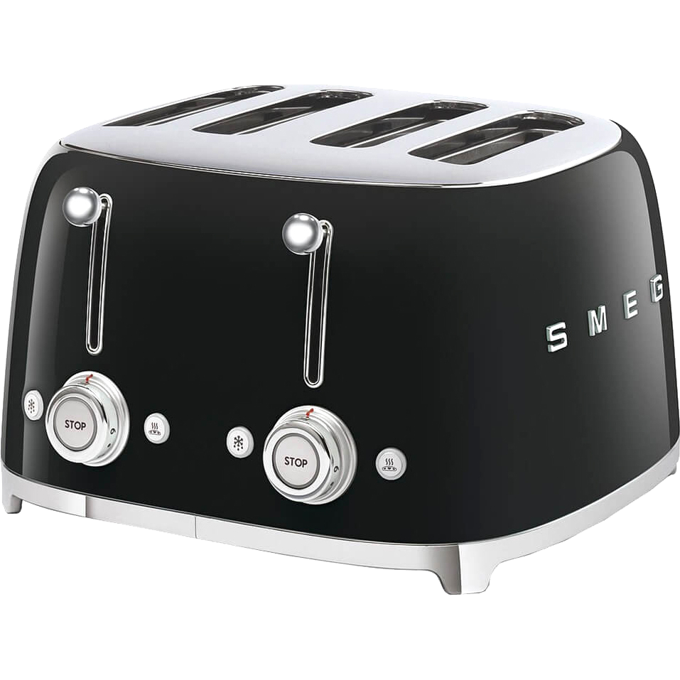 Тостер SMEG TSF03BLEU, 4 ломтика, черный, 2000Вт