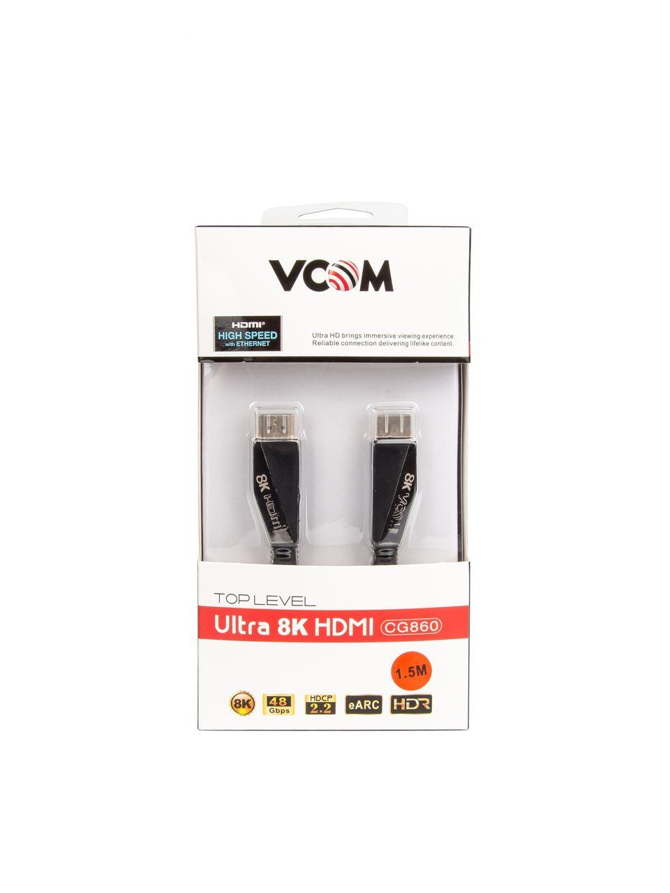 Кабель VCOM CG860-1.5M, HDMI 2.1, 8K@60Hz, 1.5 м