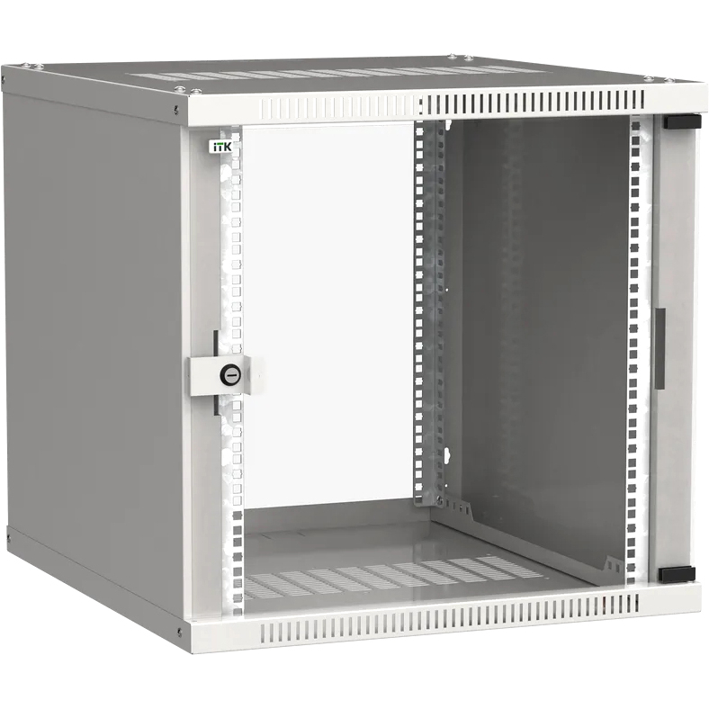 Шкаф коммутационный ITK LWE3-09U64-GF, настенный, 9U, 600×450мм, стеклодверь, IP20