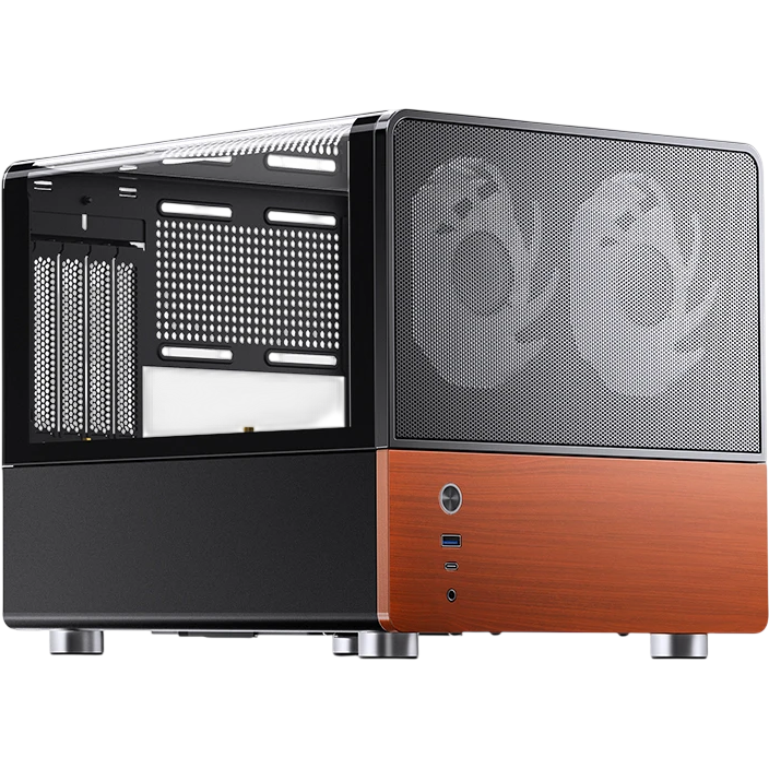 Корпус JONSBO V12 black, Mini-Tower, mATX/mITX, TG, 2×120mm