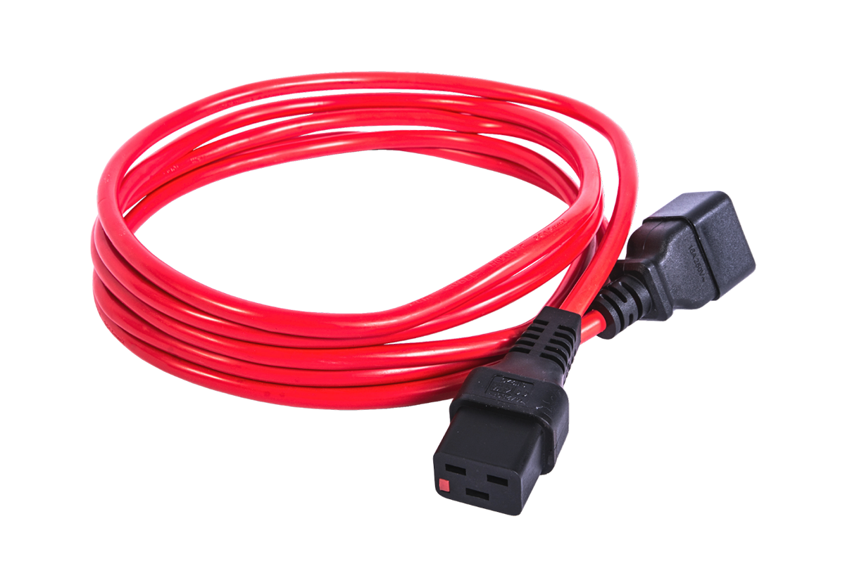 Кабель питания ЦМО R-16-Cord-C19-C20-3-Red, C19/C20, 16А, 3м, красный