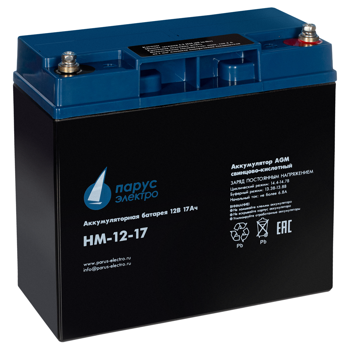 Аккумуляторная батарея Парус электро HM-12-17, 12 В, 17 А·ч, AGM, M5