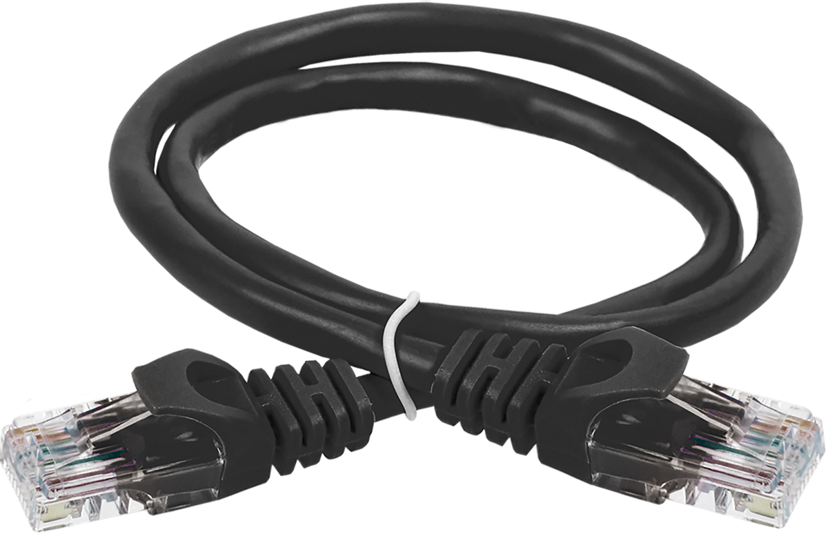 Патч-корд ITK PC09-C5EUL-1M, Cat.5e U/UTP, LSZH, 1 м, черный