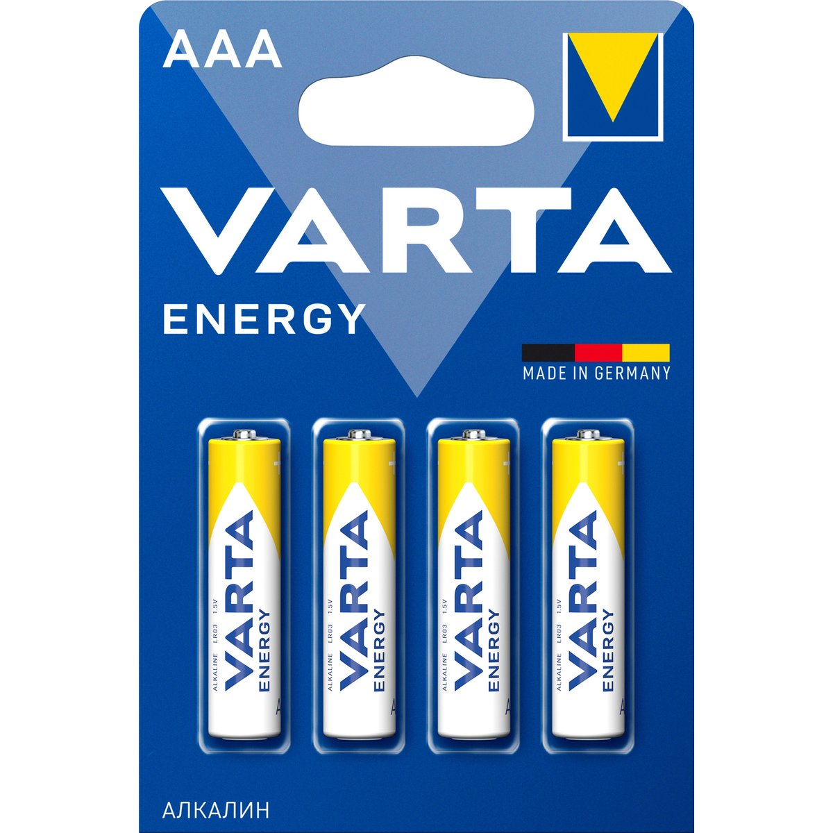 Батарейка VARTA ENERGY LR03 AAA, алкалиновая, 1.5 В, 4 шт.