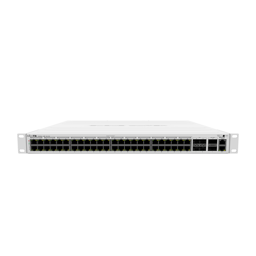 Коммутатор MikroTik CRS354-48P-4S+2Q+RM, 48×1GbE PoE, 4×SFP+, 2×QSFP+, 1U