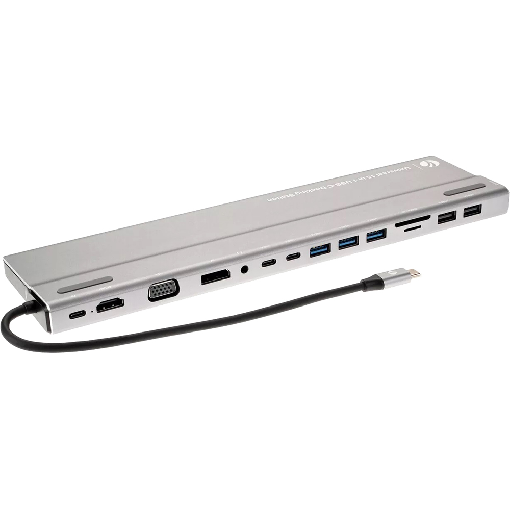 Порт-репликатор VCOM CU4703, USB-C, VGA/DP/HDMI, RJ45, USB