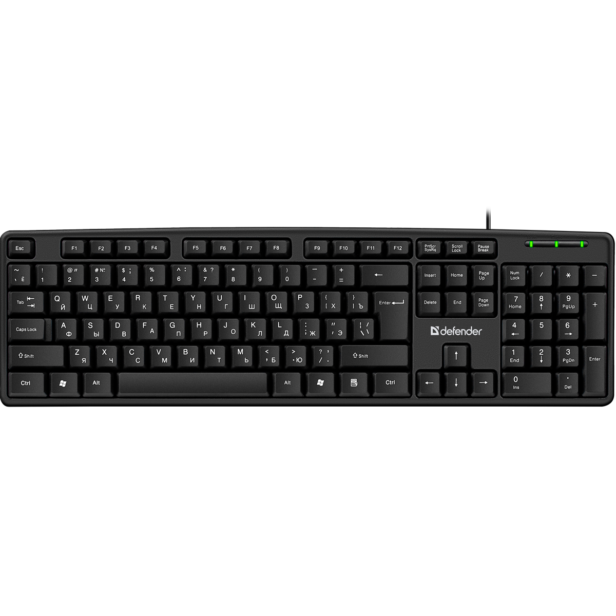Defender Клавиатура проводная Element HB-520 / 104 клав. / классическая раскладка / черный, USB.