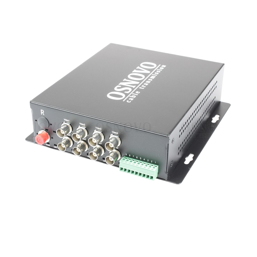 Оптический приемник OSNOVO RA-H82-15F, 8×видео HDCVI/HDTVI/AHD/CVBS, 1×RS485, до 20км