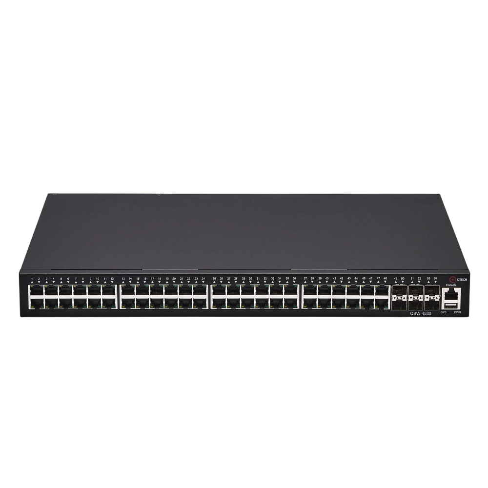 Коммутатор QTECH QSW-4530-54TX-POE, L3, 48×1GbE PoE, 6×10G SFP+