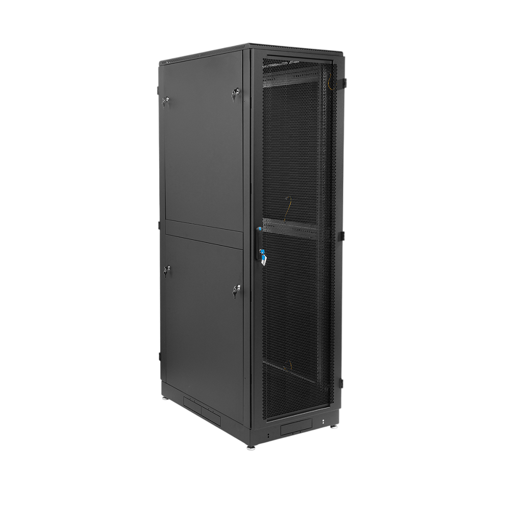 Шкаф серверный ЦМО ШТК-М-42.6.10-48АА-9005, 42U, 600×1000мм, перфорированные двери
