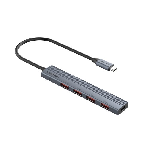 USB-концентратор Vention CKHHB, USB 3.2 Gen 2 Type-C, 4×USB+USB-C PD, 0.15м