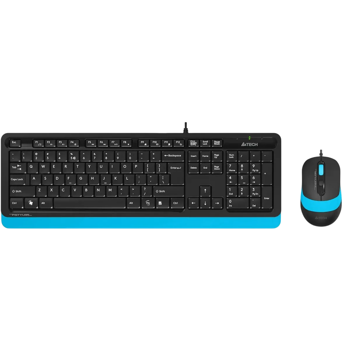 Клавиатура + мышь A4Tech F1010 BLUE, проводная, USB, русская/английская