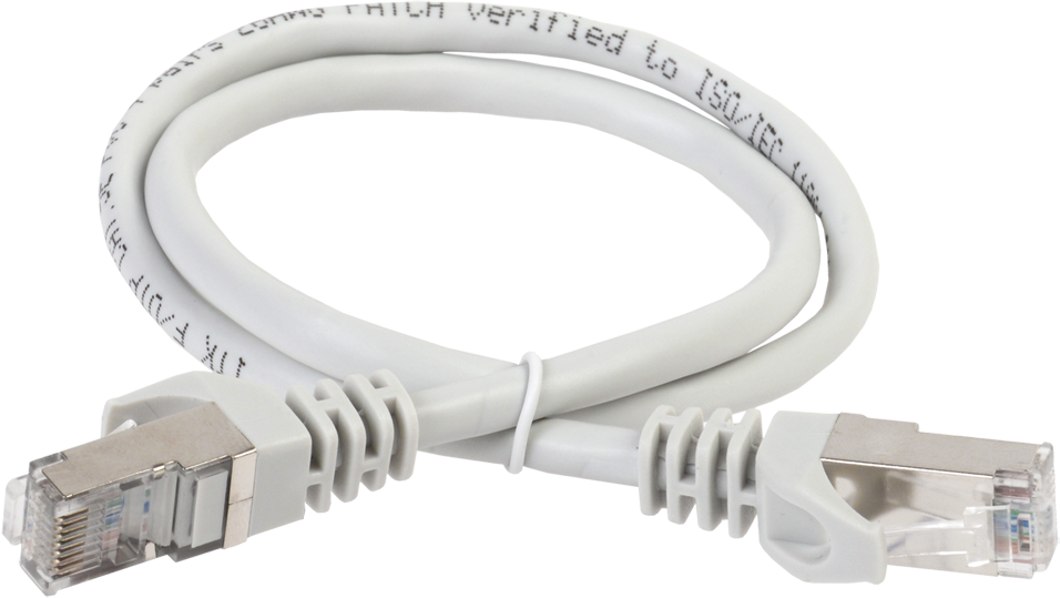 Патч-корд ITK PC01-C5EFL-1M, Cat.5e FTP, LSZH, 1 м, серый