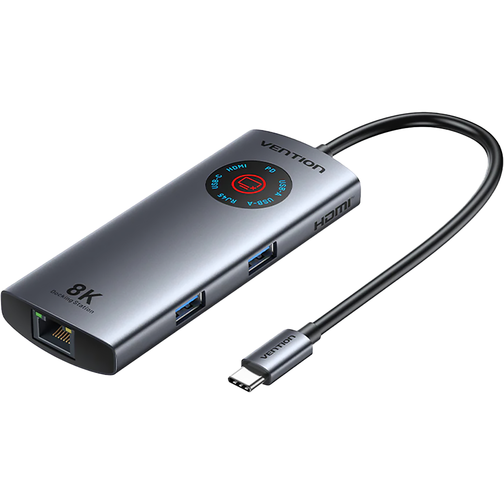 USB-концентратор Vention TQZHB, USB-C, 6-в-1, HDMI 8K