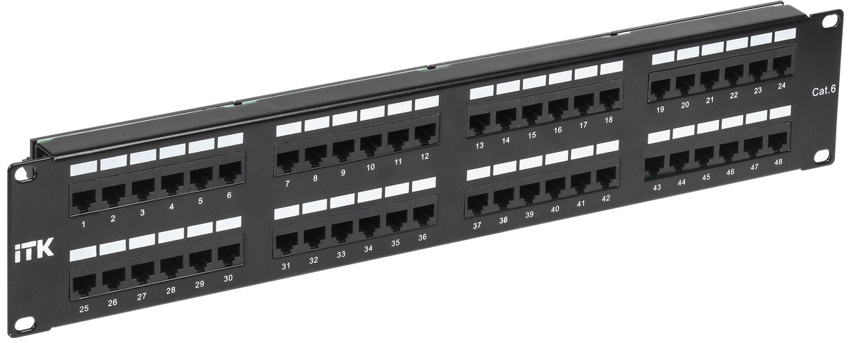 Патч-панель ITK PP48-2UC6U-D05, 2U, кат.6 UTP, 48 портов, IDC Dual