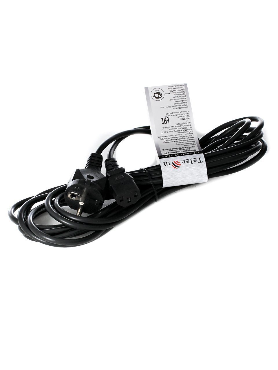 Кабель питания VCOM TP021-5.0-BK, CEE 7/7 — IEC 320 C13, 5 м