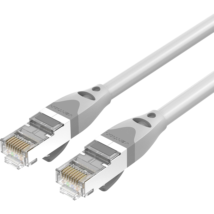Патч-корд Vention IBHHD, SFTP cat.6A, RJ45-RJ45, 0,5 м, серый