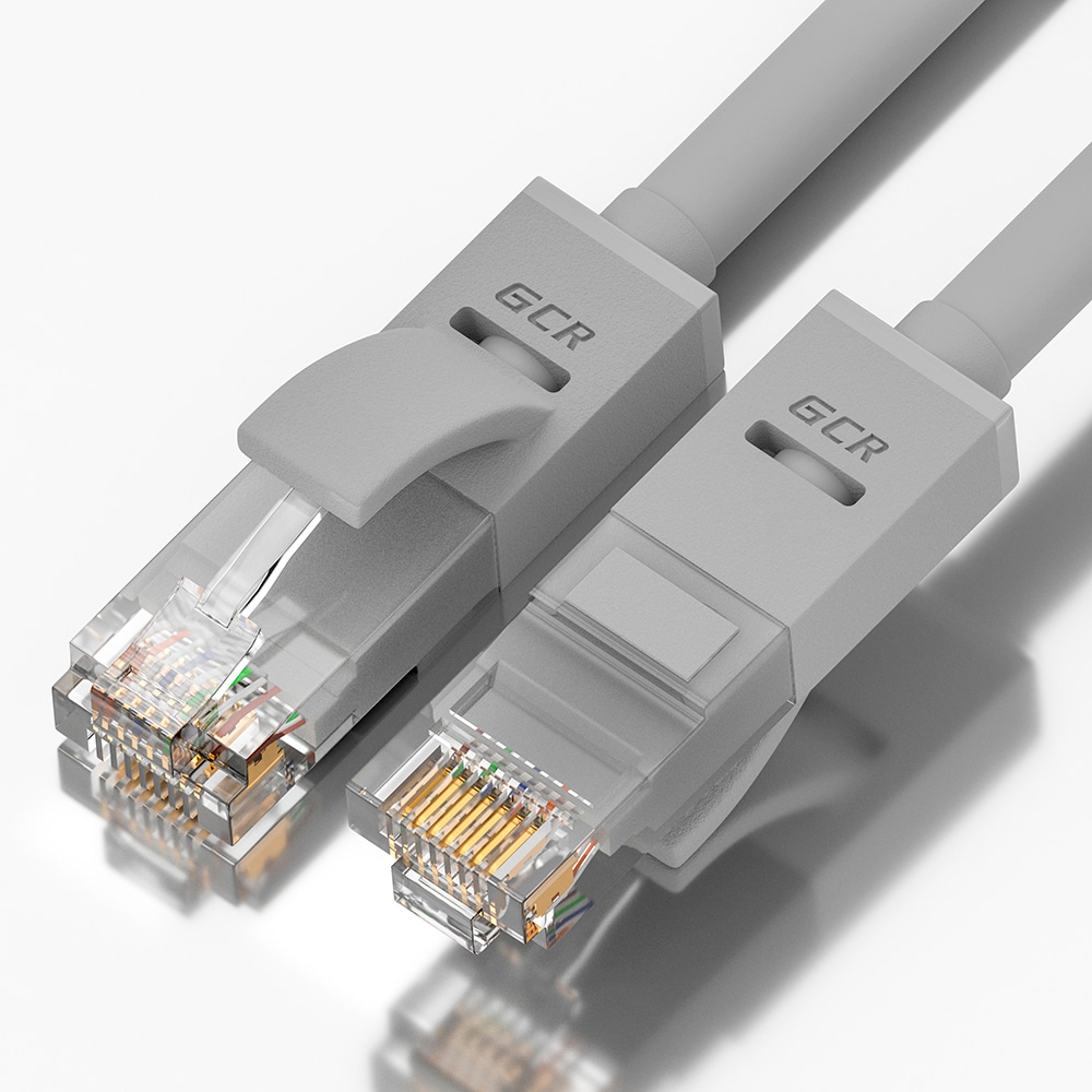Патч-корд GCR GCR-LNC03-3.0m, UTP кат.5e, 3 м, 24 AWG, RJ45, серый