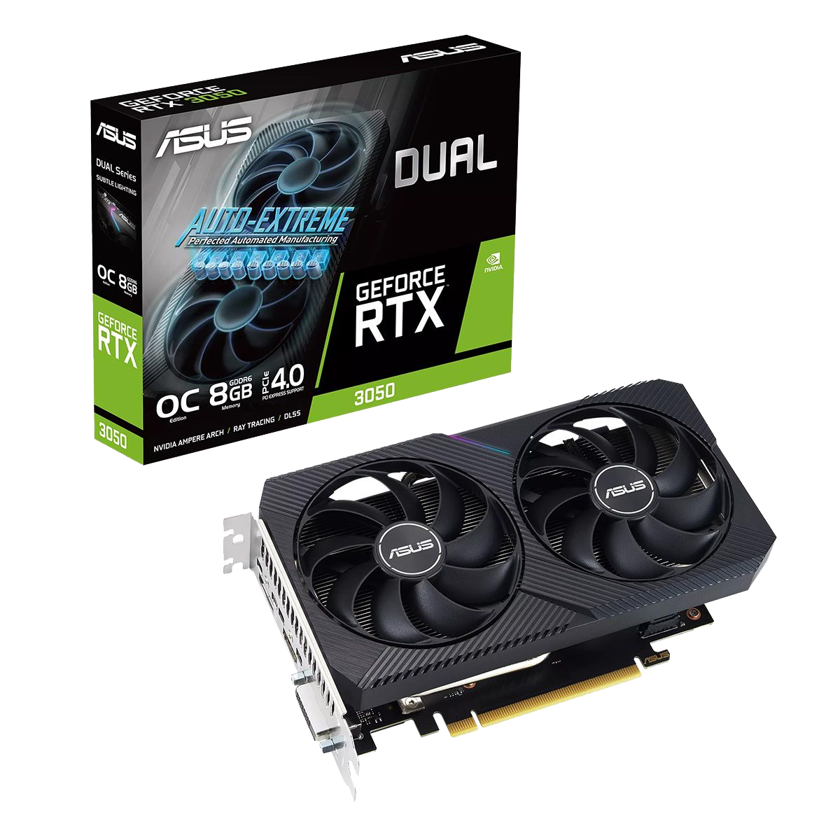 Видеокарта ASUS DUAL-RTX3050-O8G-V2, GeForce RTX 3050, 8GB GDDR6, 128bit