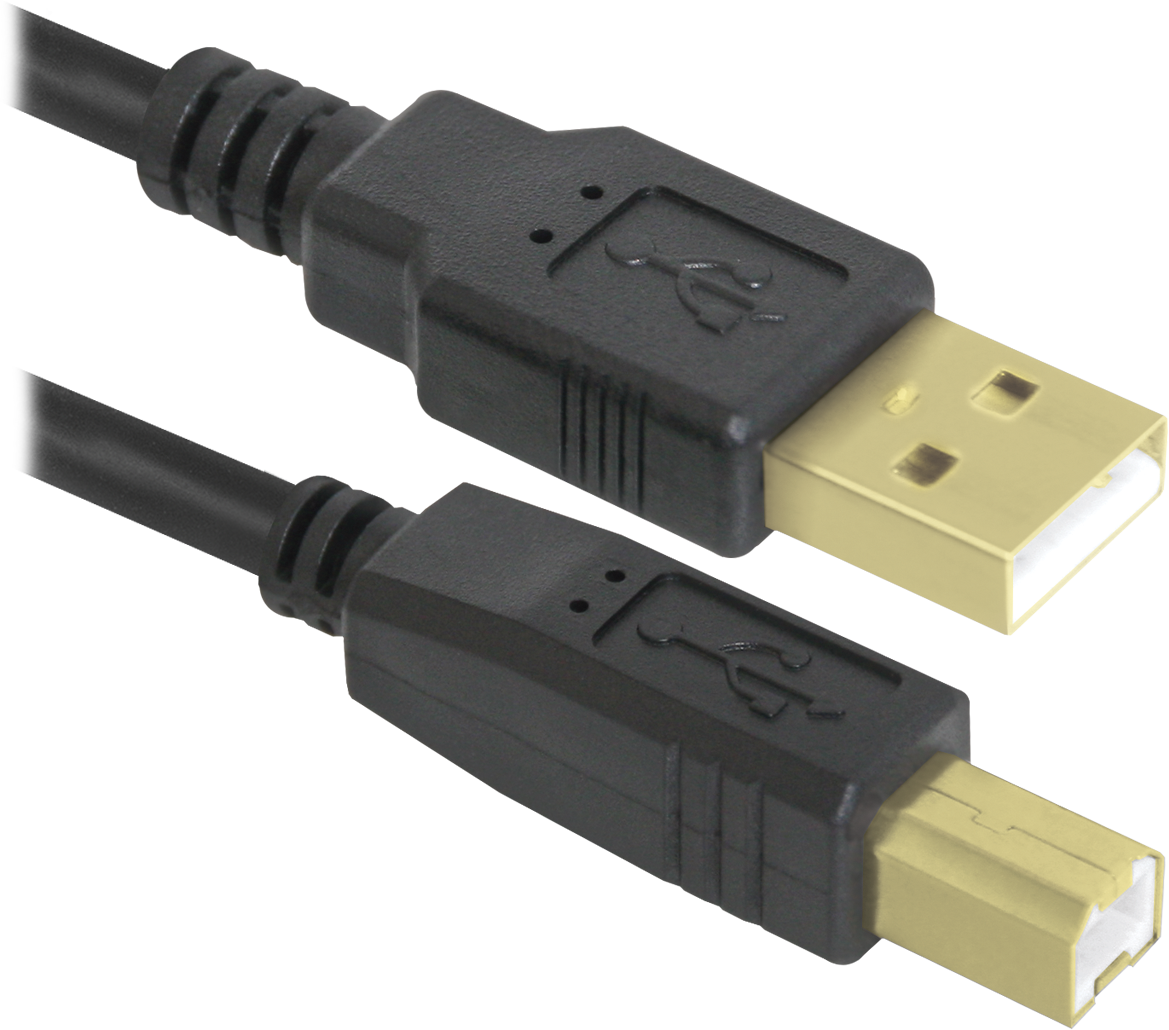 Кабель Defender USB04-06 PRO, USB 2.0 AM/BM, 1,8 м, позолоченные контакты, 2 ферритовых фильтра