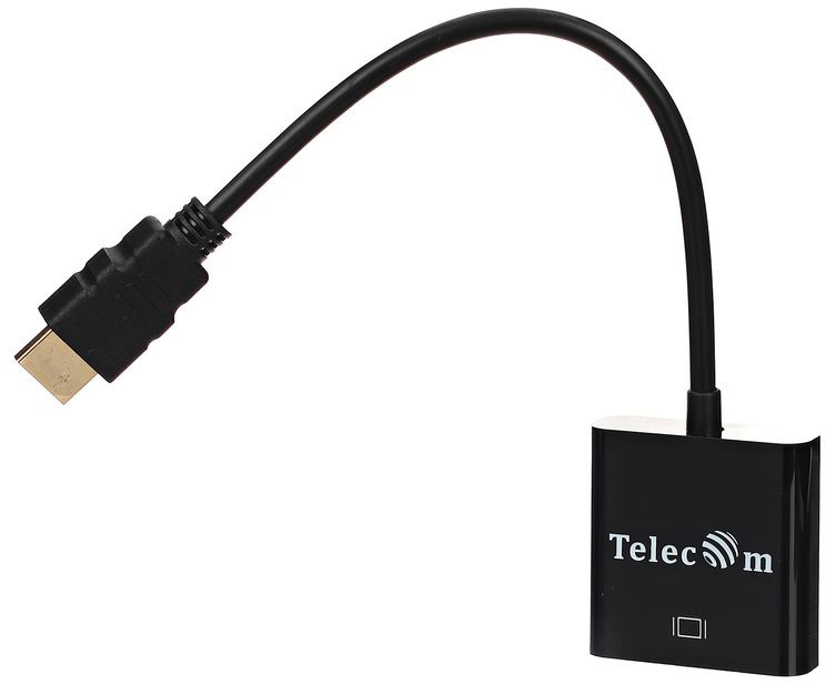 Кабель-переходник Telecom TA558, HDMI (M) — VGA (F), 0,15 м, черный