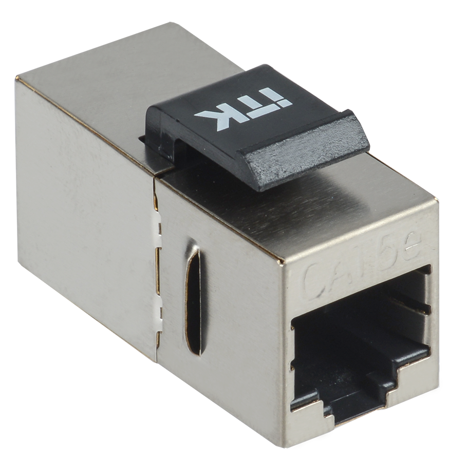 Адаптер ITK CS7-1C5EF проходной Keystone Jack, Cat.5e FTP, RJ45–RJ45, серый