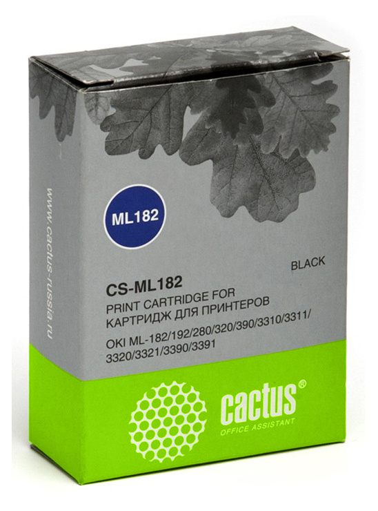 Картридж матричный Cactus CS-ML182, чёрный, 8 мм × 1.6 м, для OKI ML