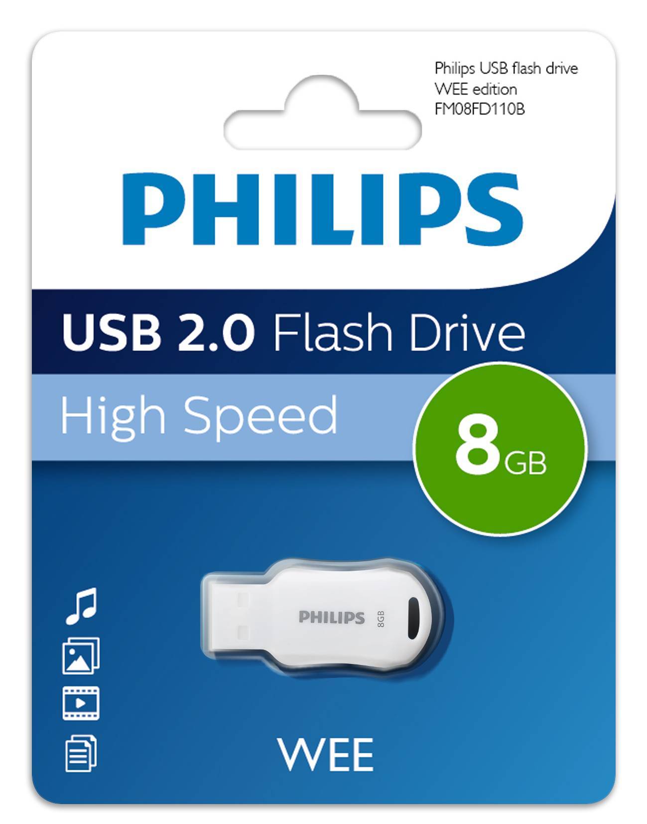 USB-флеш-накопитель Philips WEE 2.0 8 ГБ, USB 2.0