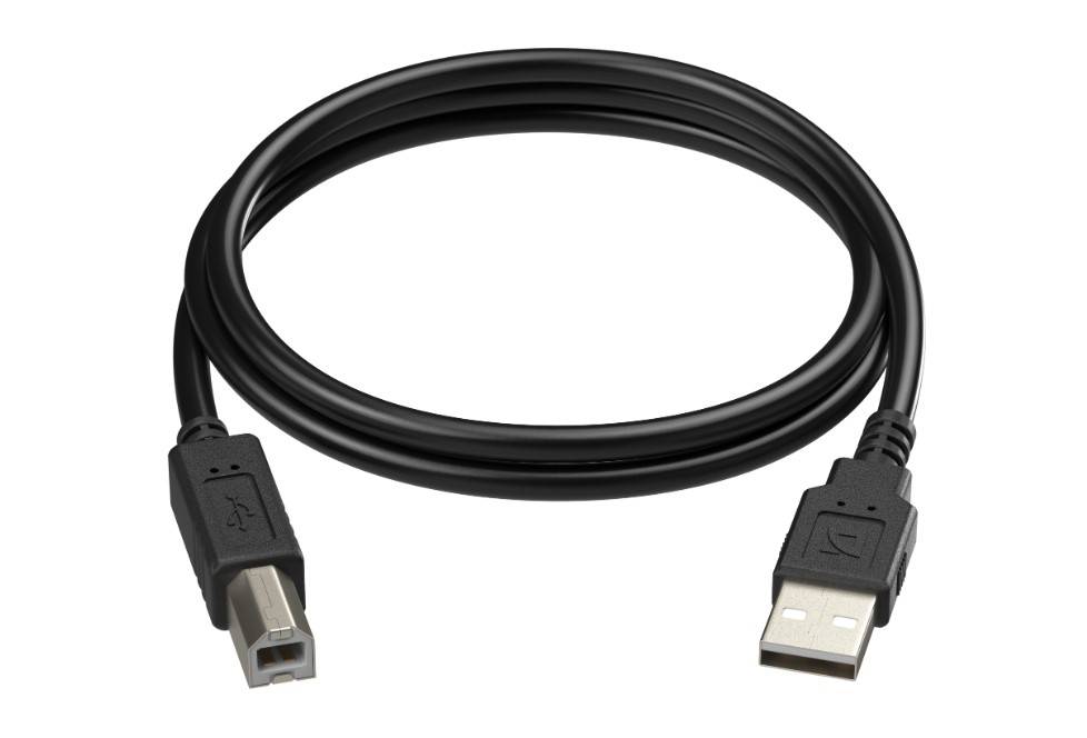 Кабель USB Defender 87012, USB 2.0 AM–BM, 30AWG, никель, 3 м, чёрный