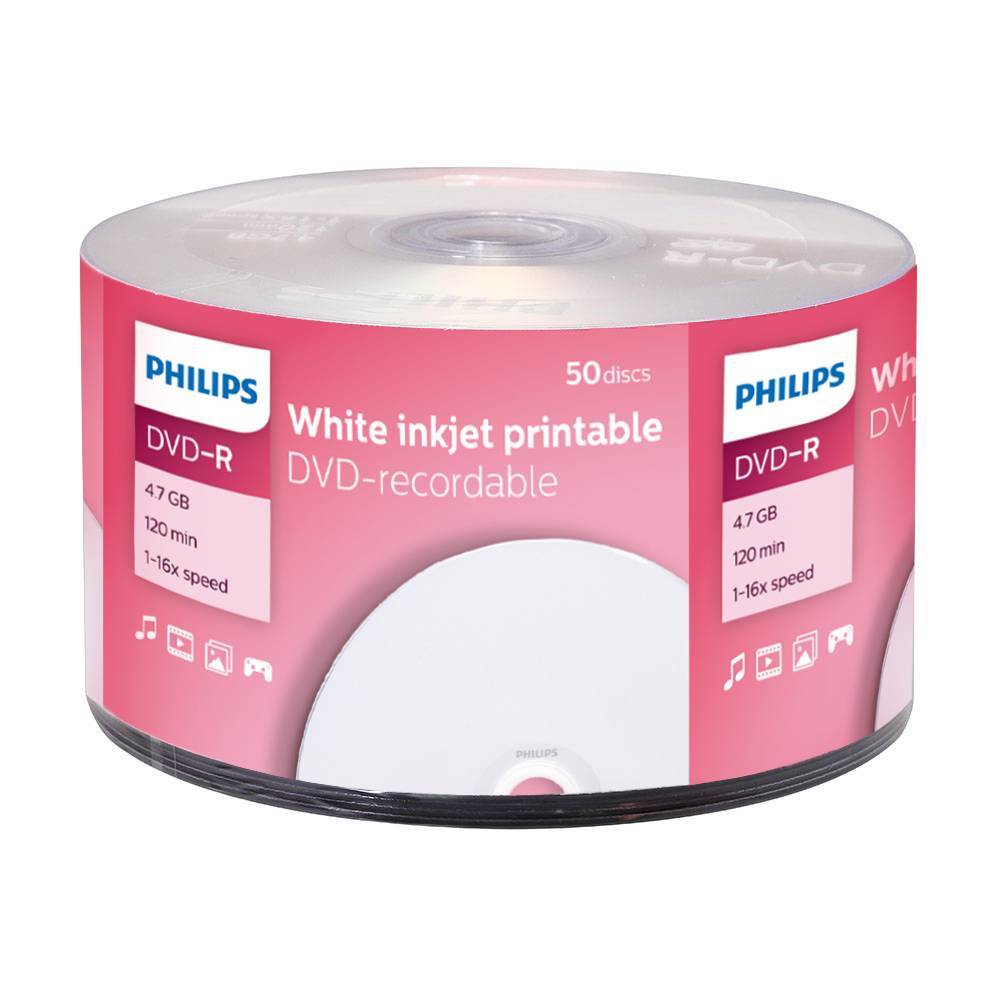 Диск DVD-R Philips DM4I6U50F/97, 4.7ГБ, 16x, 50 шт, Printable