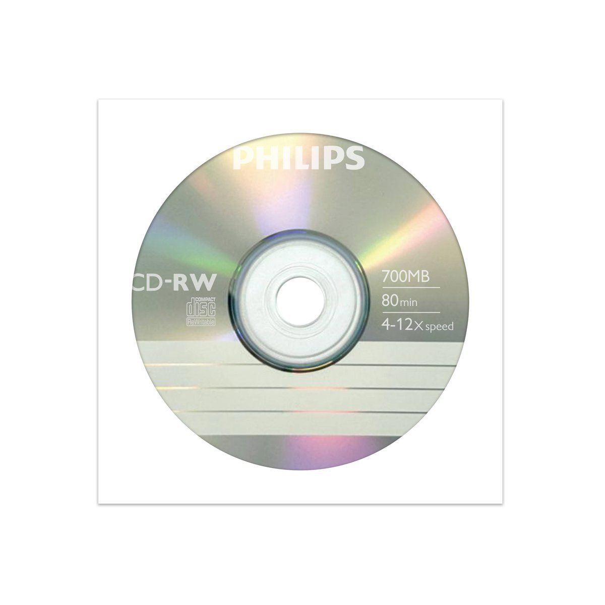 Диск CD-RW Philips CW7D2PE01/97, 700 МБ, 12x, бумажный конверт