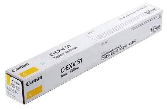 Тонер Canon C-EXV51 Y, желтый, 60000 страниц
