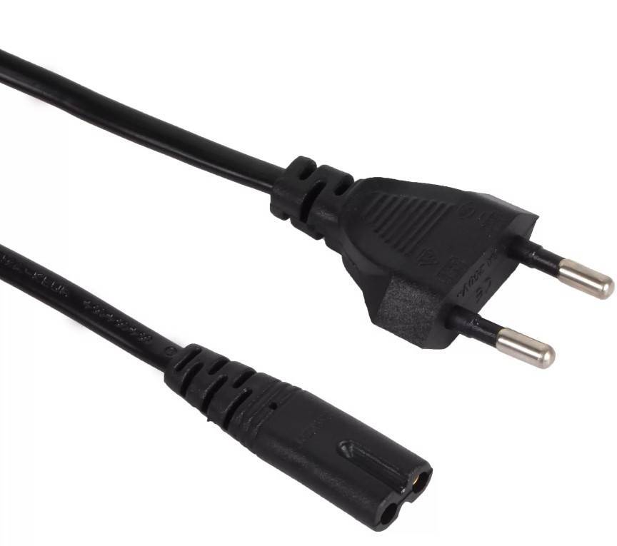 Кабель питания VCOM ACE023-1.8M, IEC-320-C7, 2-pin, 1.8 м, чёрный