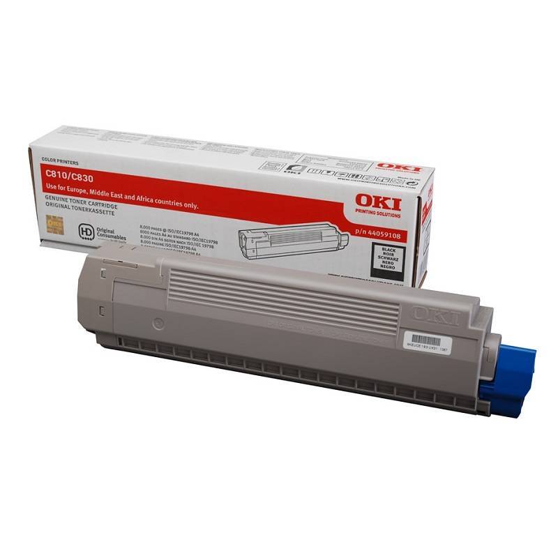 Картридж OKI 44059108, чёрный, для C810/830, 8000 страниц