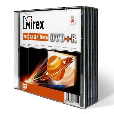 Диск DVD+R Mirex UL130013A1F, 4.7 ГБ, 16x, Slim Case