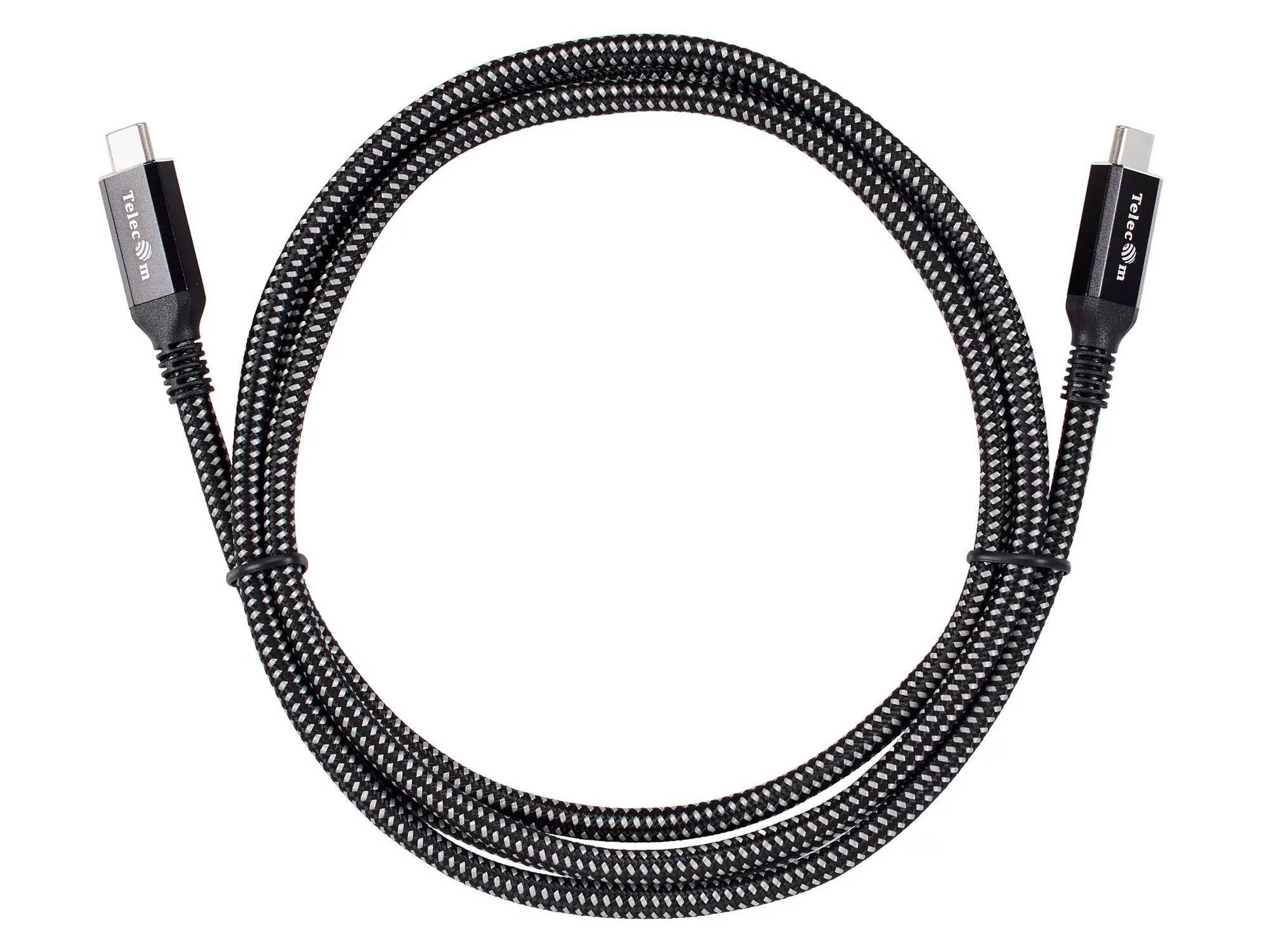 Кабель VCOM TUS840-3M, USB4 Type-C–Type-C, 40 Гбит/с, 240 Вт, 3 м