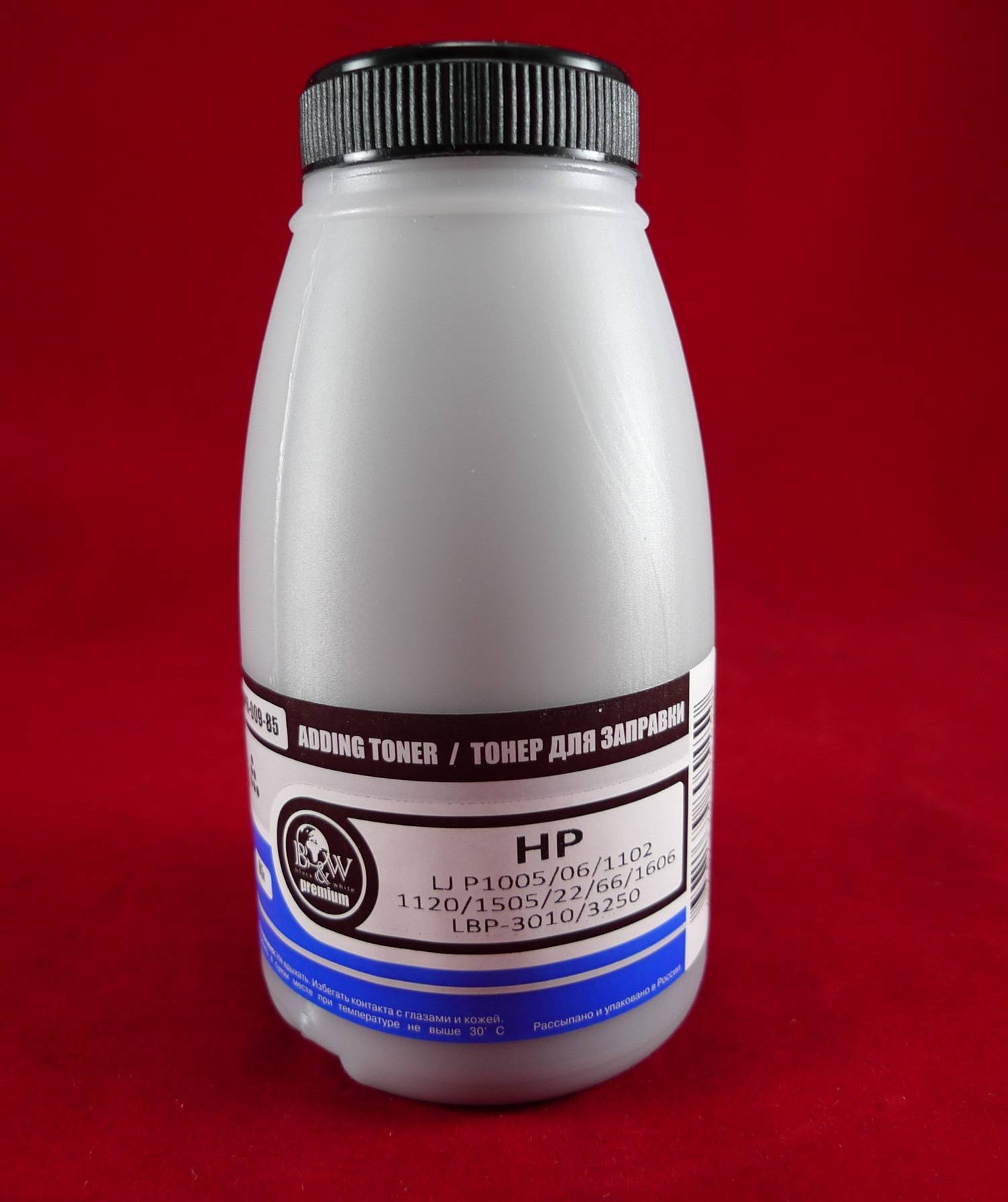 Тонер Black&White HPR-009-85, чёрный, 85 г, для CB435A/CE285A/CF283A/CF244A