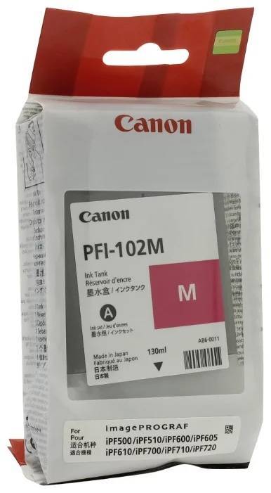 Картридж Canon PFI-102M (0897B001), пурпурный, 130 мл, пигментные чернила