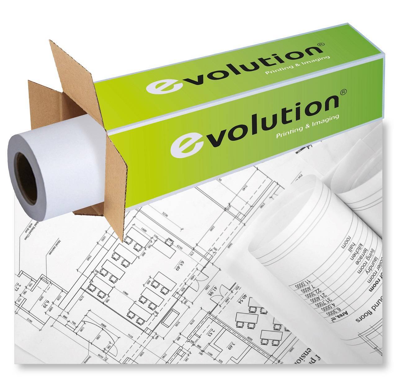 Бумага ТЕХНОЭВОЛАБ EVOLUTION Inkjet DRAFT Paper, A1+, 80 г/м², 0,914×50 м, втулка 2"