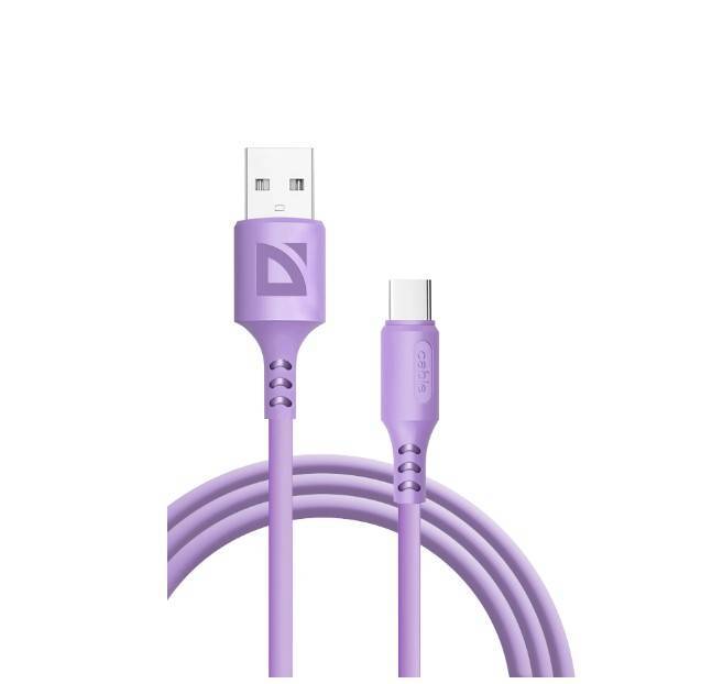Кабель Defender F207, USB 2.0 (AM) — Type-C, 1 м, 2.4 А, силикон
