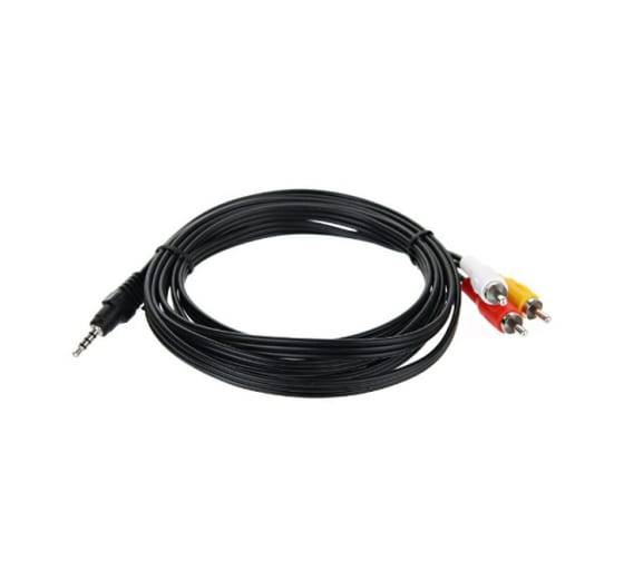 Аудиокабель VCOM TAV4545-2M, 3.5 Jack (M) — 3 RCA (M), 2 м