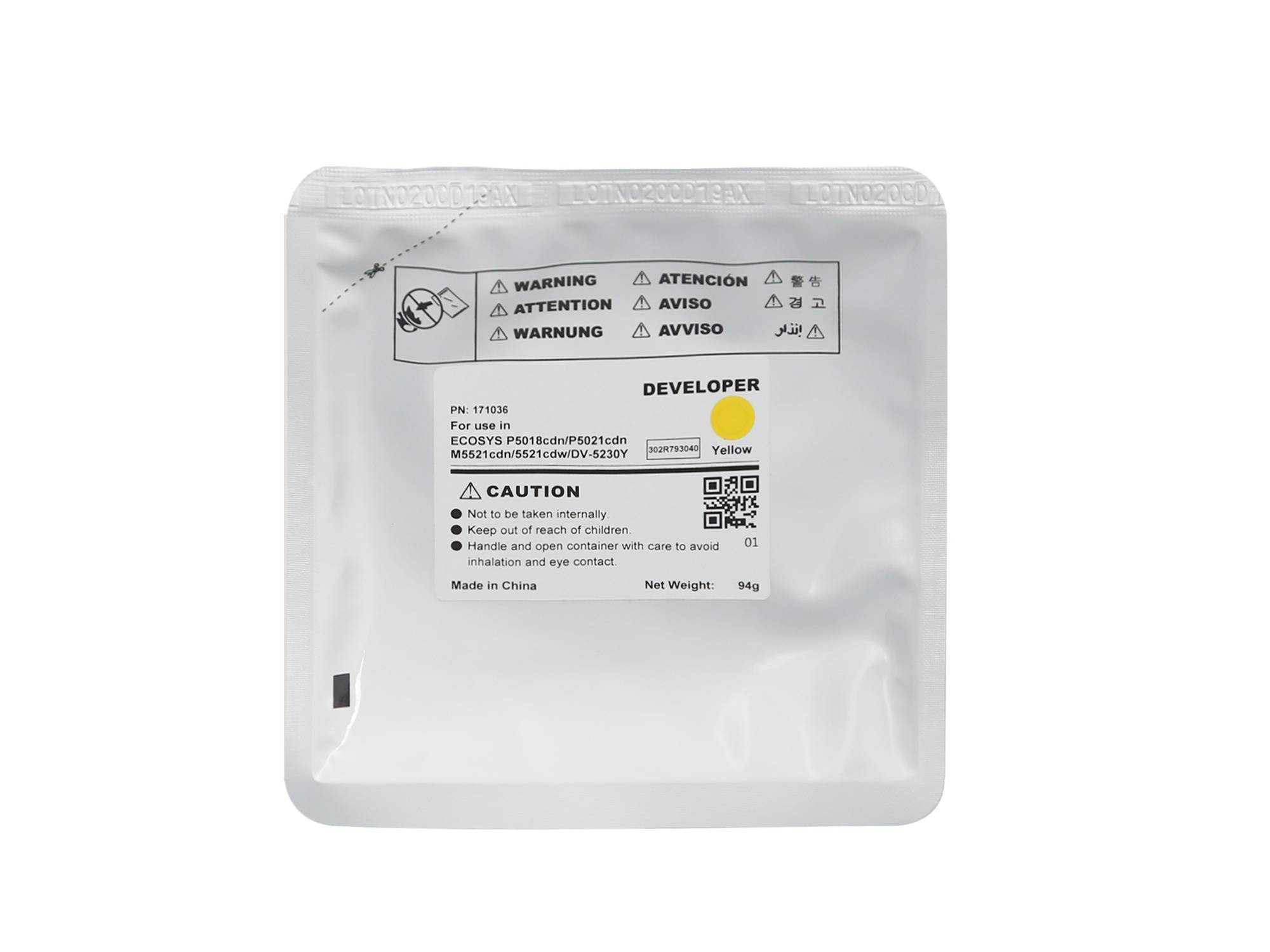 Девелопер CET 171036 для KYOCERA ECOSYS, Yellow, 94 г, 100000 стр.